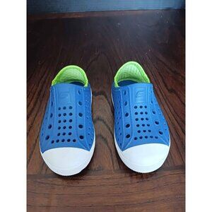 Skechers Kids Blue & Green Slip-On Shoes Lightweight Waterproof Size 7